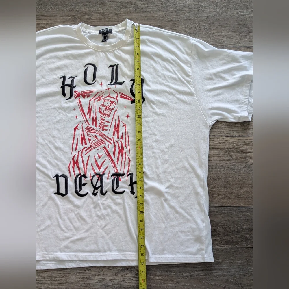 Forever 21 Men's T-Shirt Holy Death Grim Reaper Scythe Graphic 2XL XXL Shirt - Picture 3 of 5